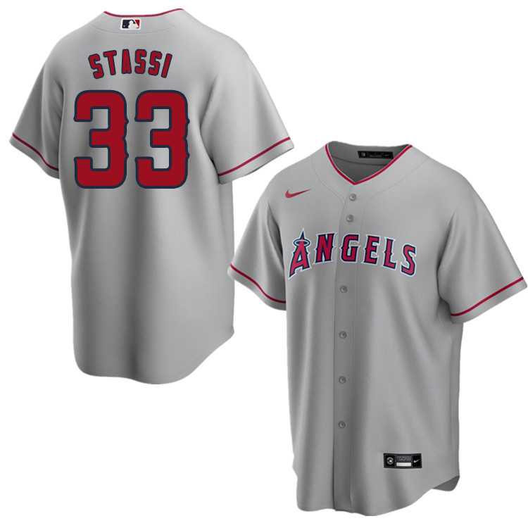 Nike Men #33 Max Stassi Los Angeles Angels Baseball Jerseys Sale-Gray